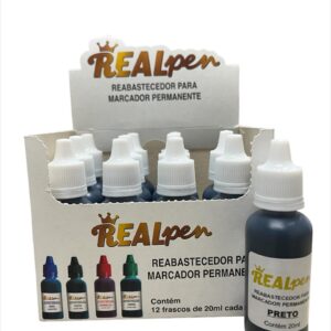 Reabastecedor p/ Marcador Permanente Real Pen (dúzia)