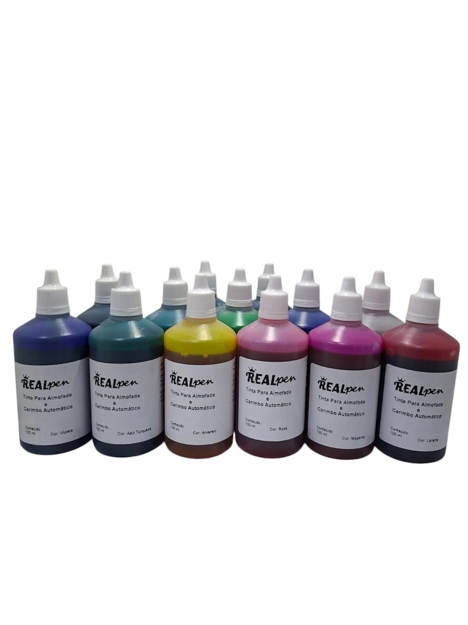 Tinta para Almofada e Carimbo Automático Real Pen 100 ml